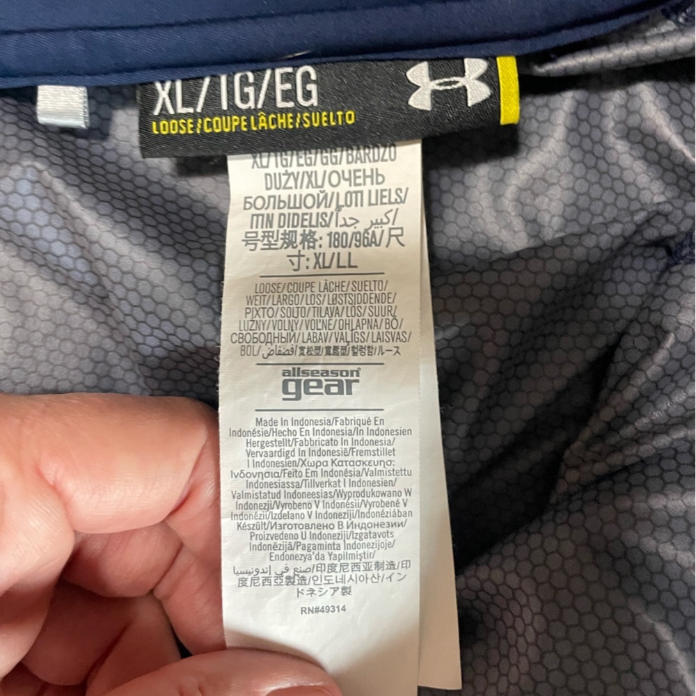 Under Armour Jacket Mens XL Blue  Short Sleeve 1/4 Zip Pullover 2016 US Open - Picture 2 of 10